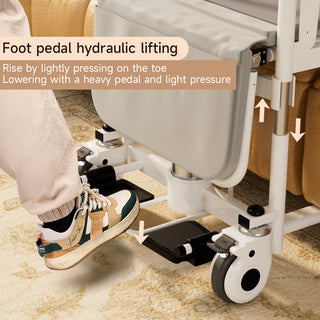 Hydraulic Patient Transfer Chair Bed with Commode for Elderly