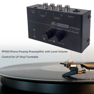 PP500 Phono Preamp Preamplifier Low Noise Sensitive 12V for LP Vinyl Turntable