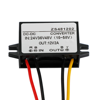 Waterproof Buck Step Down Converter DC24V 36V 48V to DC12V 2A Car Power Module