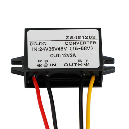 Waterproof Buck Step Down Converter DC24V 36V 48V to DC12V 2A Car Power Module Generic