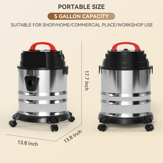 18L Handheld Ash Vacuum Cleaner,Pellet Stove Vacuum,16-18kpa Powerful Suction,Stainless Steel Canister,Dust Remove,For Home Office,Carpet Floors&Pet Hair