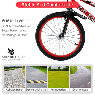 18 inches Durable Children's Bicycle with Safety Brakes & Flash Wheels