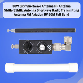 30W QRP Shortwave HF Antenna 5MHz-55MHz FM Aviation 50M Full Band Tuned Antenna