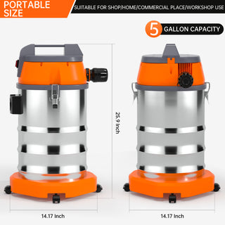 Topteng Wet Dry Blow Three Uses 10 Gallon 3200w 8 Peak Hp Stainless Steel Vacuum Cleaner