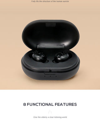 Invisible Wireless Hearing Aids – Rechargeable In-Ear Hearing Aid with Charging Case