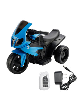 3Wheel 6V Kid Ride On Motorcycle Electric Toy With Remote Control LED Light Blue Toy