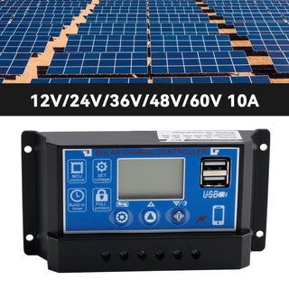 10A-60A PWM Solar Controller Mobile APP Intelligent Control 12V/24V/36V/48V/60V