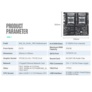 X99 Dual-Channel Motherboard PRO Desktop Computer Motherboard LGA2011-3 V3/V4