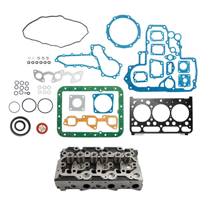 Replacement Cylinder Head Assy for Kubota D1703 - Compatible with Bobcat 238 325 328 Excavator, Includes Gaskets OE:16487-03040