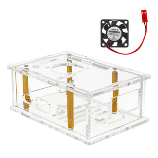 Orange Pi 4A Acrylic Case Orange Pi 4A Transparent Protective Box w Cooling Fan