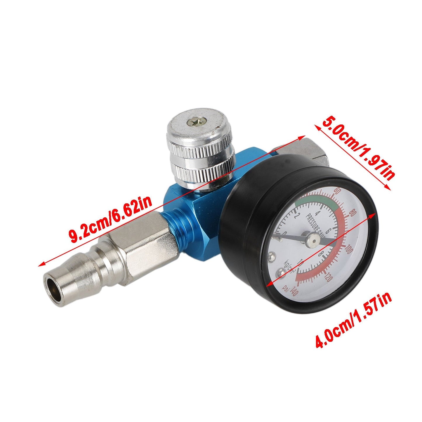 Blue Mini Air Regulator Valve Tool 1/4" Pressure Switch Gauge For Paint Gun Generic