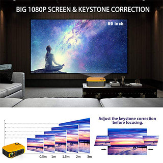 A2000 Mini Portable Projector LCD 800 lumen Projectors Home Theater Yel US Plug