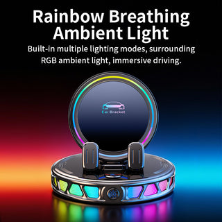 Colorful RGB Ambient Light Car Wireless Charging Bracket Holder Car Phone Mount