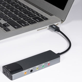 Aluminum Alloy USB Optical Fiber SPDIF Card Supports AC-3 DTS 5.1 Channel Gray
