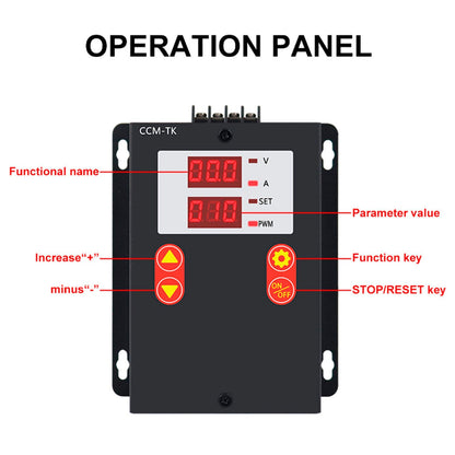 DC 12-80V 30A PWM Motor Speed Controller Soft-Start/Stop Voltage Ampere Meter Generic