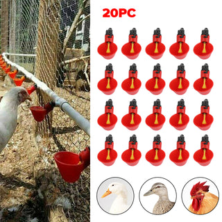 20Pack Poultry Water Drinking Cups Chicken Hen Plastic Automatic Drinker Quail