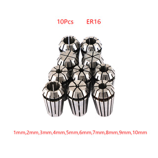 10Pcs ER16 Spring Collet 1-10mm For CNC Milling Lathe Tool Workholding