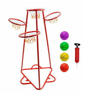 Early Learning 4 Hoop Kid Basketball Hoop Indoor/Outdoor Preschool Hoop Set Red Toy