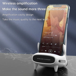 3 in 1 Charging Desktop Stand Mini Chair Wireless Fast Charger Holder for Phones