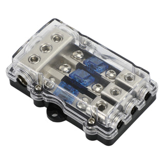 3 Way Car Mini ANL Blade Fuse Holder Stereo Audio 2 4 8 Gauge Distribution Block