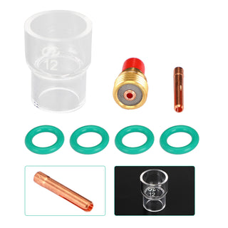 7pcs TIG Welding Torch Stubby Gas Lens  Glass Cup Kit For WP-9/20/25