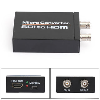 SDI to HDMI+SDI Mini HD Video Micro Converter 1 to 2 Audio Format Detection Blk