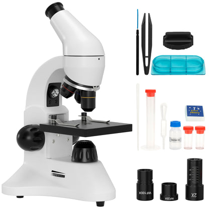 40X-2000X Compound Monocular Microscope For Kids Adult With Slides Set