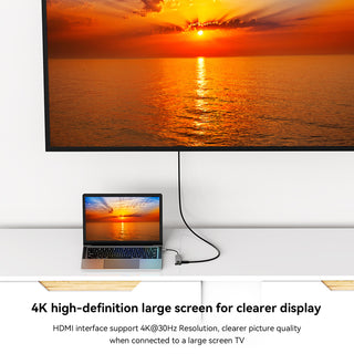 6 in 1 TYPE-C to HDMI+USB3.0+2.0+RJ45 100M+PD+Data Interface Hub for MacBook