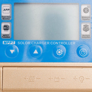 50A MPPT Solar Charge Controller with Bluetooth & APP, 12V/24V Auto for LiFePO4 & Lead-Acid Batteries (Gold)