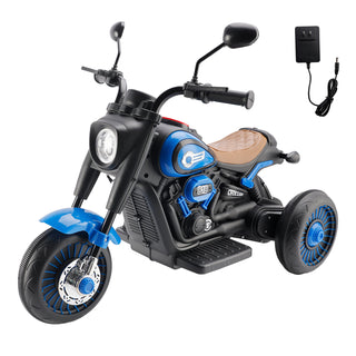 3Wheel 6V Kid Ride On Motorcycle Electric Toy With Colorful Light And Music Blue