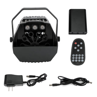 RGB LED Light Automatic Bubble Machine With Remote Control Stage Effect Party