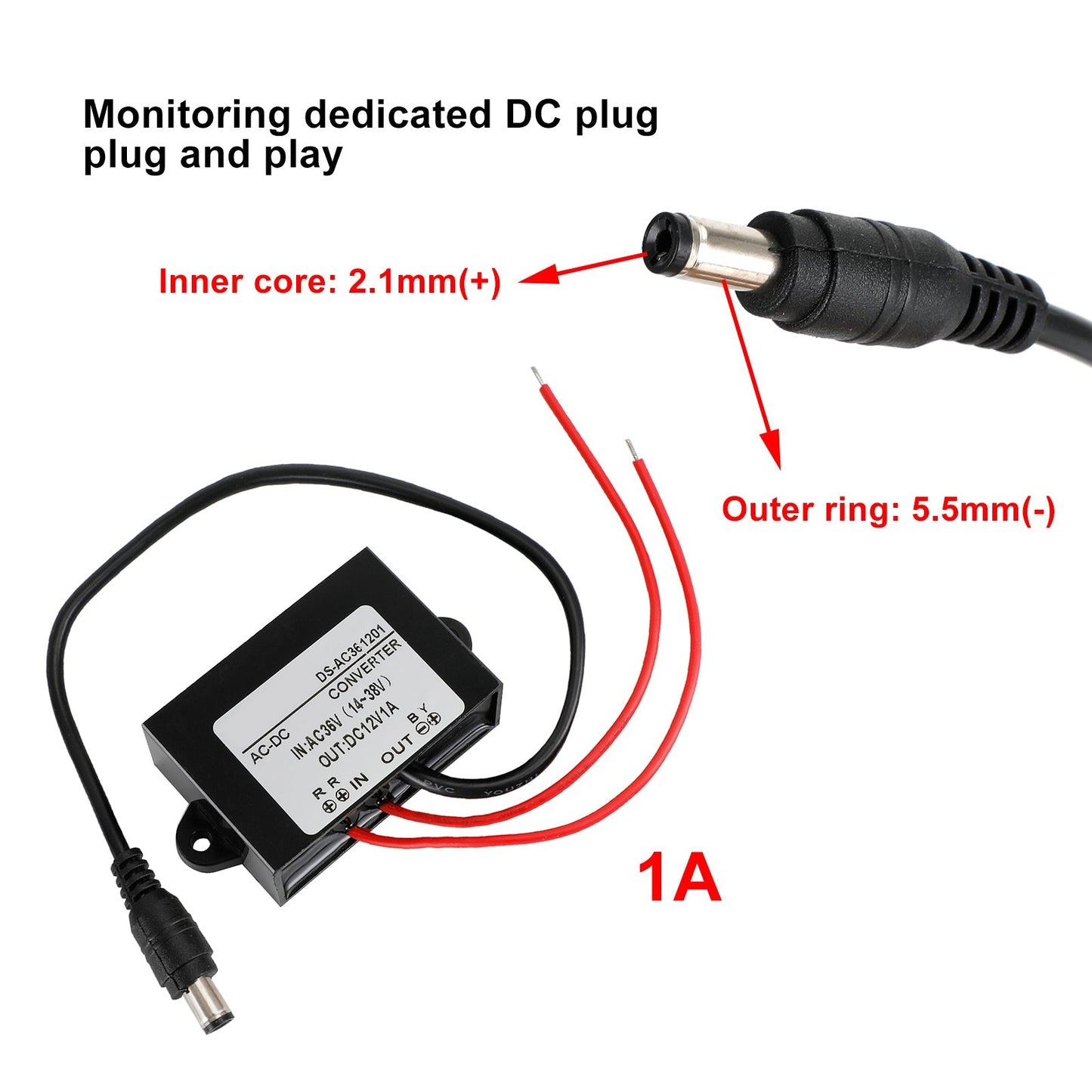 Waterproof AC-DC Converter AC 36V Step Down to DC12V Power Supply Module 1A Generic