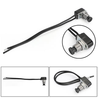 1pc Normally Open Momentary Self-resetting Push Button Reset Switch w/Wire Black