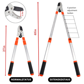 Extendable Anvil Loppers 40in Tree Trimmer Telescopic Heavy Duty Branch Cutter