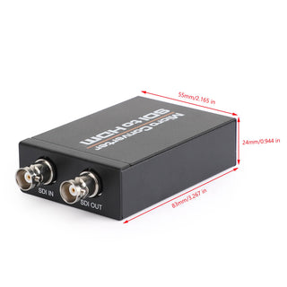 SDI to HDMI+SDI Mini HD Video Micro Converter 1 to 2 Audio Format Detection Blk