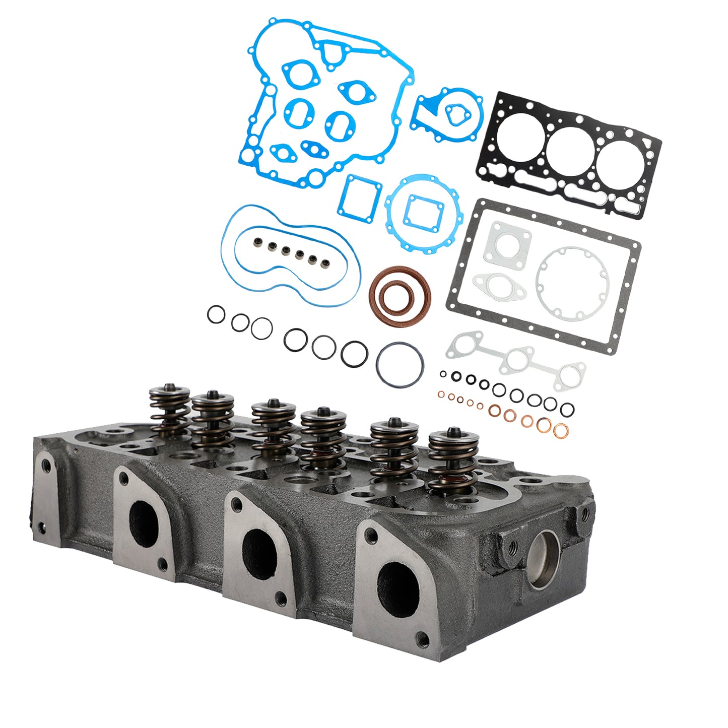 Complete Cylinder Head & Full Gasket Kit Compatible With Kubota D1105 Engine Generic