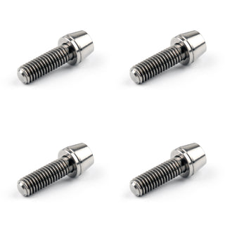 M5x16mm Titanium Ti Bolts Allex Hex Bike Stem Tapered Head Screw + Washer 4pcs T