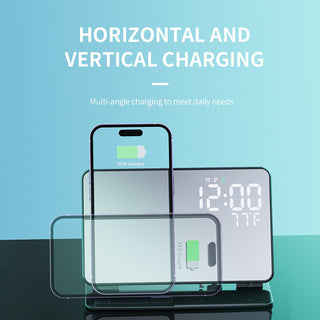 15W 6-in-1 Wireless Charging Station Charger Clock for Apple 17 16 15 14 Airpods