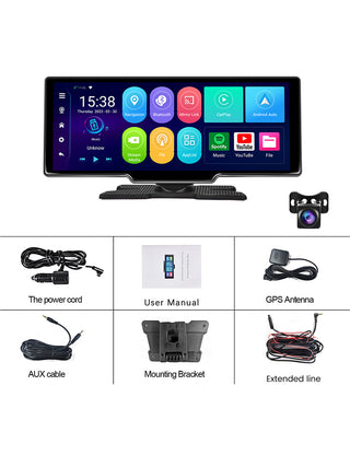 10.26"Portable Bluetooth Car Navigation Carplay HD Large Touch Screen AHD Camera