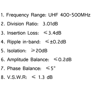 UHF 2 Way Antenna Power Splitter 400-500MHZ Radio Repeater Power Diveder