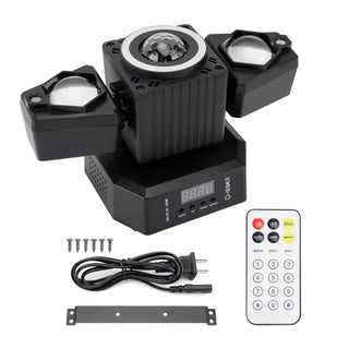 Moving Head Light Rotating Disco Ball Laser Beam Strobe Remote DMX Stage Light