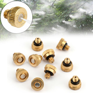 Areyourshop 10X Brass Misting Nozzles Water Mister Sprinkle For Cooling System 0.024" 10/24 UNC