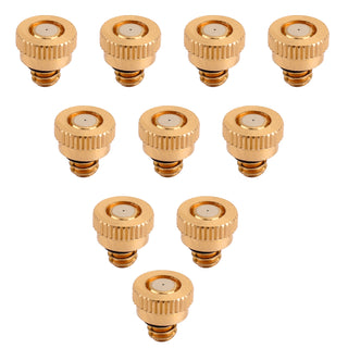 Areyourshop 10X Brass Misting Nozzles Water Mister Sprinkle For Cooling System 0.024" 10/24 UNC
