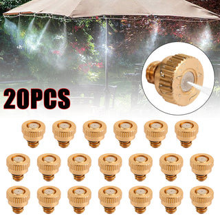 Areyourshop 20X Brass Misting Nozzles Water Mister Sprinkle For Cooling System 0.024" 10/24