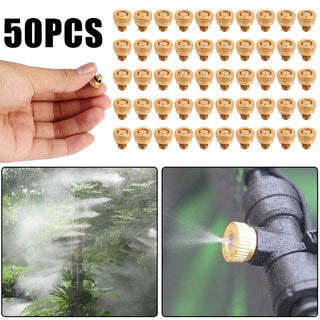 Areyourshop 50X Brass Misting Nozzles Water Mister Sprinkle For Cooling System 0.024" 10/24