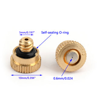 Areyourshop 20X Brass Misting Nozzles Water Mister Sprinkle For Cooling System 0.024" 10/24
