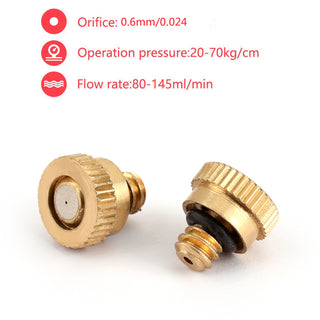 Areyourshop 50X Brass Misting Nozzles Water Mister Sprinkle For Cooling System 0.024" 10/24