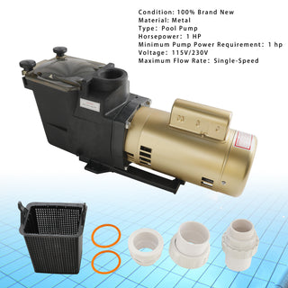 Super Pump Parts W3SP2607X10 230V Pool Pump 1 HP Single Speed Pool Pump