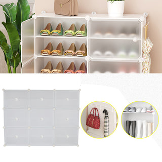 36 Pair Stackable Shoe Storage Cabinet Drawer Box Plastic Frame