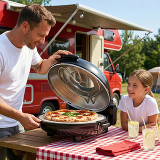 Electric Pizza Maker–12 Inch Electric Pizza Oven Indoor Countertop Maker with Ceramic Stone Heats up to 800˚F